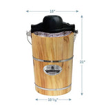 Gourmet 6 Quart Vintage Wood Bucket Electric Ice Cream Maker Machine