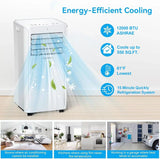 8500 BTU Portable Air Conditioners Cool Up to 360 Sq.Ft,3 IN 1 portable ac unit with Remote Control/LED Display/24Hrs Timer/Window Installation Kit & Screwdriver,White