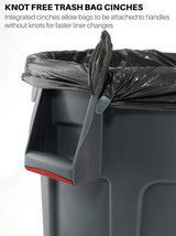 Heavy-duty round trash can / dumpster, 20-gallon capacity, white, suitable for outdoor garbage containers in places such as garden workers / construction workers / restaurants / backyards / offices / storage areas, 6 pieces per set.