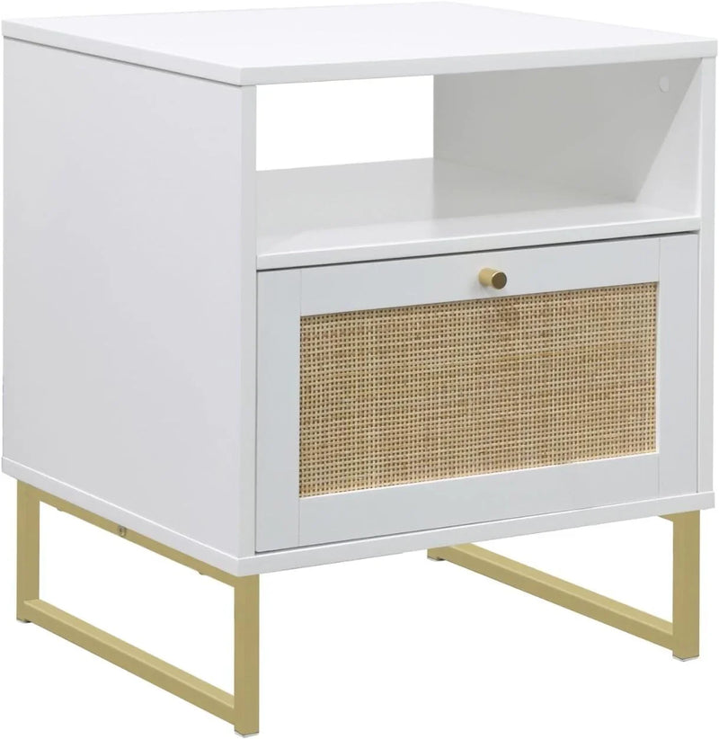 Storage-function side table and bedside cabinet set (2-piece), black oak / black C5726