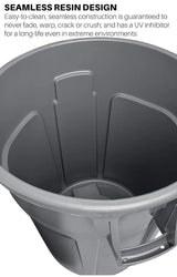 Heavy-duty round trash can / dumpster, 20-gallon capacity, white, suitable for outdoor garbage containers in places such as garden workers / construction workers / restaurants / backyards / offices / storage areas, 6 pieces per set.
