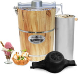 Gourmet 6 Quart Vintage Wood Bucket Electric Ice Cream Maker Machine