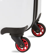 Expandable suitcase with rotating wheels, black