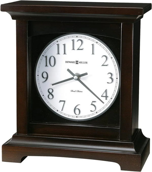 Type II Clock 549-718 - Black coffee-colored surface, with a retro home decoration style, quartz movement, dual alarm function, and automatic nighttime alarm-off feature V5542