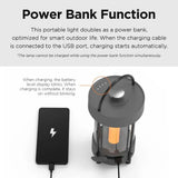 Desk Lamp (Dark Gray) - A beautiful portable outdoor lamp, featuring 4 different lighting heads, equipped with a 6700 mAh rechargeable battery, with a brightness of up to 660 lumens, and featuring waterproof functionality. Suitable for Halloween deco