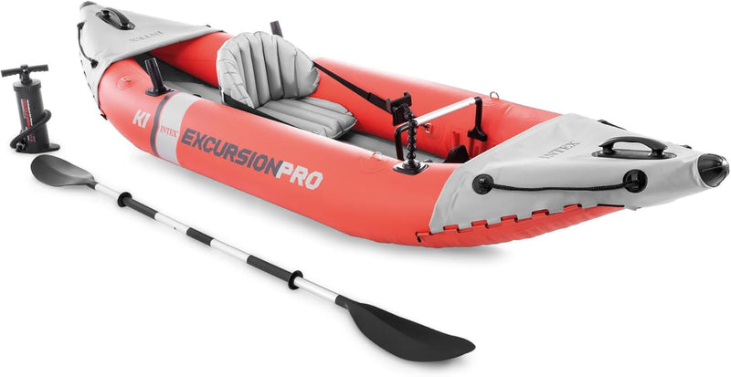Excursion Pro Inflatable Kayak Set and Accessory Kit, Air Pump, and Carry Bag for Lakes and Rivers M5067