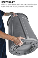Heavy-duty round trash can / dumpster, 20-gallon capacity, white, suitable for outdoor garbage containers in places such as garden workers / construction workers / restaurants / backyards / offices / storage areas, 6 pieces per set.