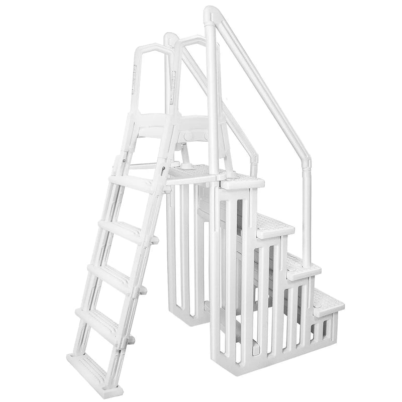 Deluxe A-Frame Above-Ground Swimming Pool Ladder Large Entry Non J3936