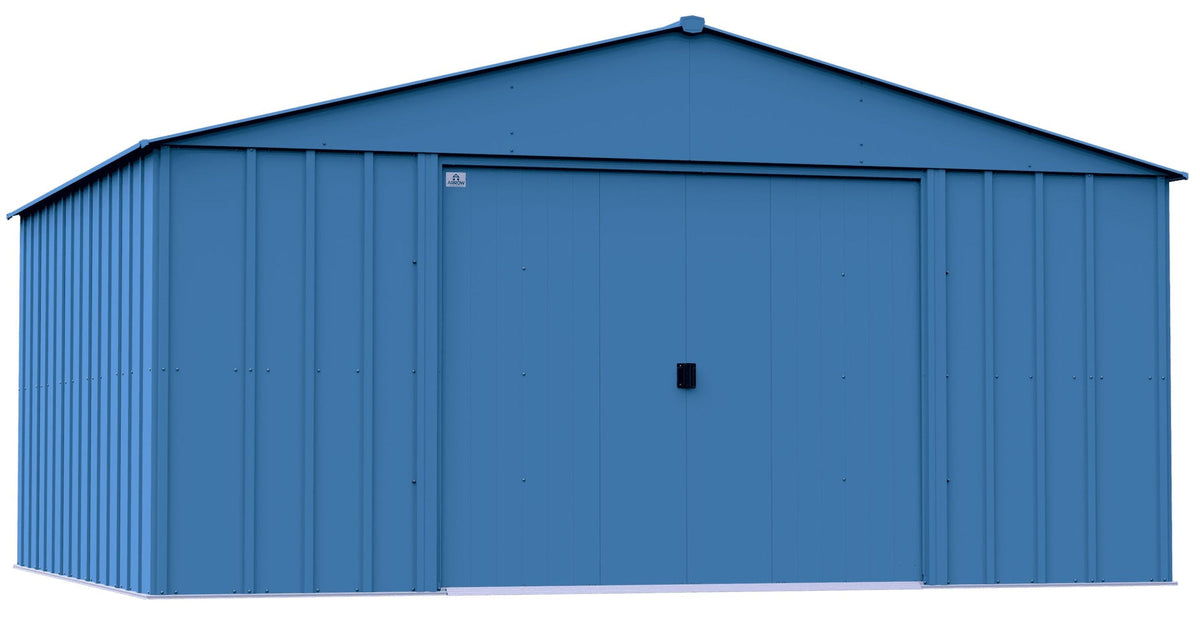 Classic 14x12-ft Blue Grey Corrosion-Resistant Steel Shed