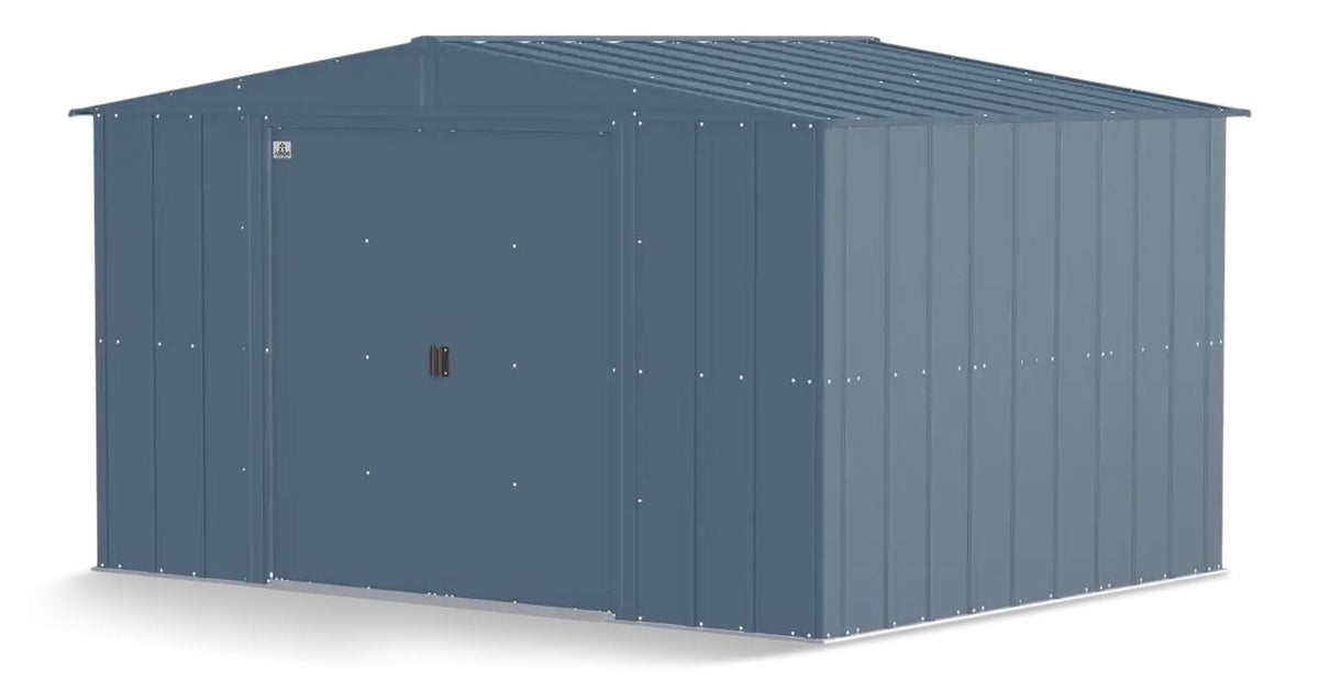 Classic Galvanized Steel Storage Shed, Blue Grey, 10-ft x 8-ft
