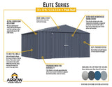Elite 14x12-ft Cool Grey Weather-Resistant Steel Shed