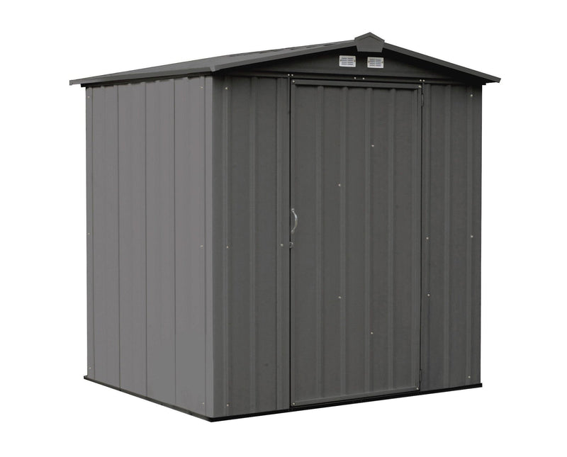 EZEE Galvanized Steel Storage Shed with Low Gable Roof, Charcoal, 6-ft x 5-ft W9290