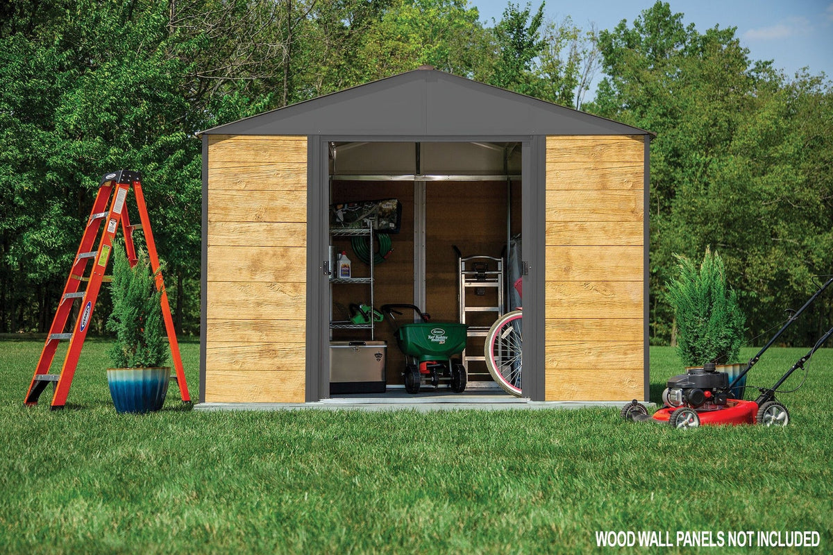 Ironwood Steel Hybrid Shed Kit, Anthracite, 10-ft x 8-ft