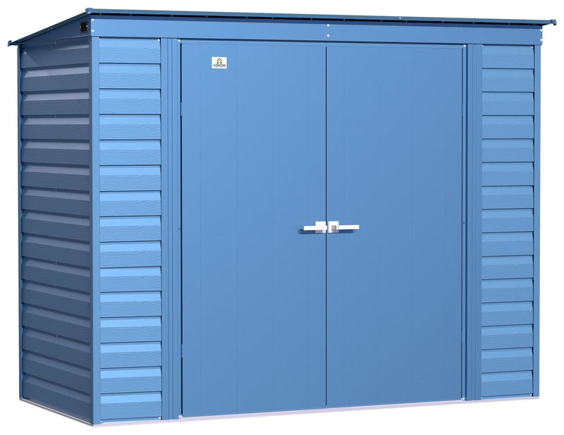 Select Galvanized Steel Storage Shed, Blue Grey, 8-ft x 4-ft I7807