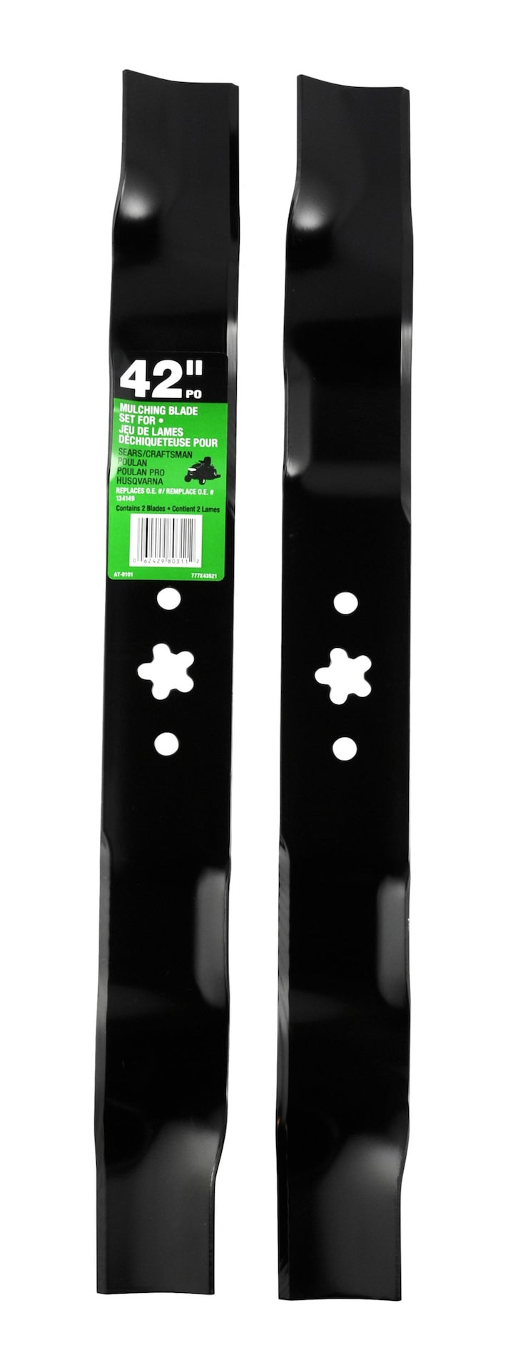 Mulching Lawn Tractor Replacement Two Blade Set, 42-in E6846