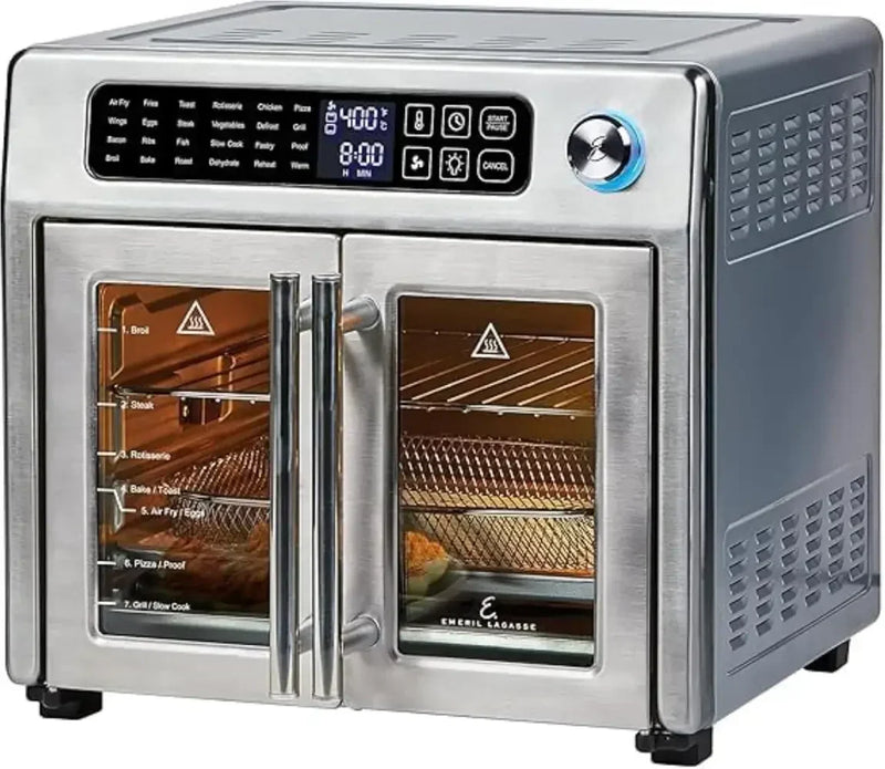 Emeril Lagasse 26 QT Extra Large Air Fryer, Convection Toaster Oven with French Doors, Stainless Steel Q7155
