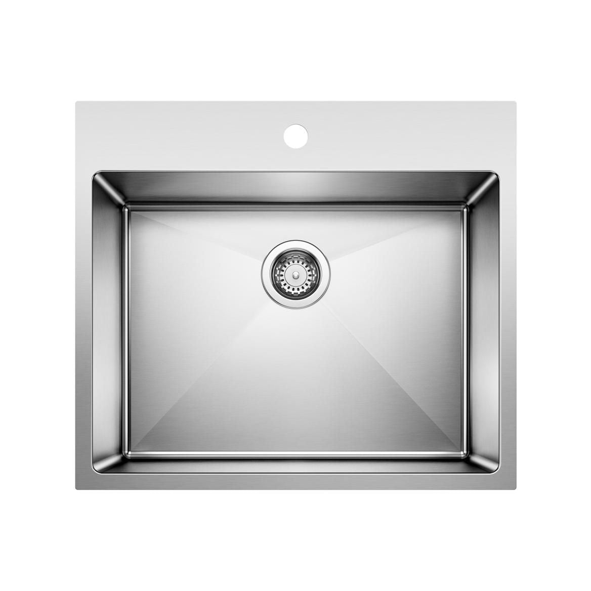 Quatrus R15 25-in Single Bowl Dual Mount Stainless Steel Laundry Sink