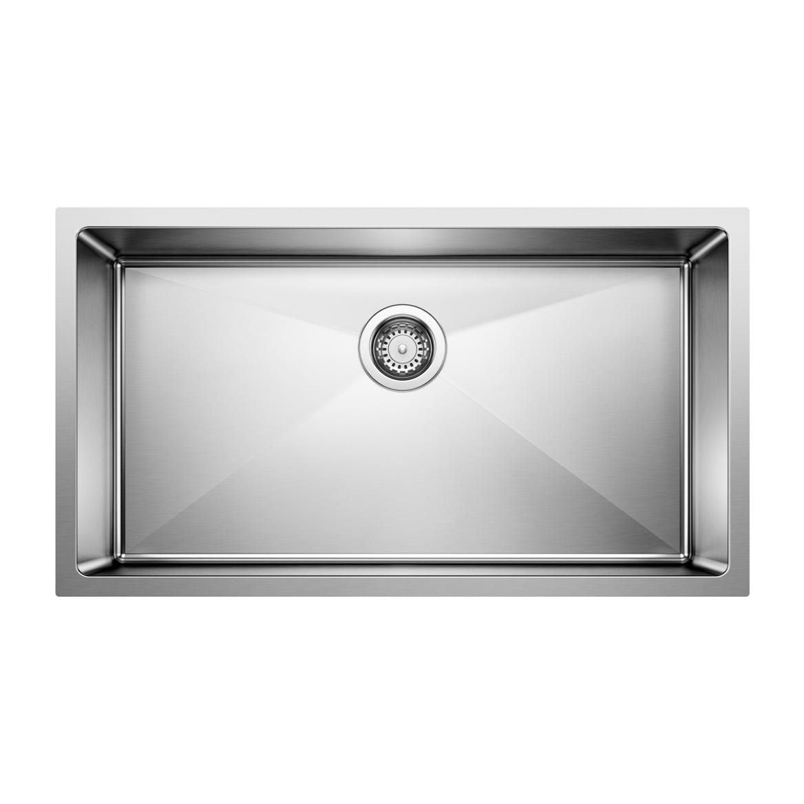 Quatrus R15 32-in Super Single Bowl Undermount Stainless Steel Kitchen Sink
