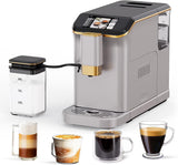 Full Automatic Espresso Machine with Built-In Grinder Milk Frother - FTF Touchscreen Coffee Maker for Latte/Cappuccino, 20 Bar Pressur 1.5L Water...