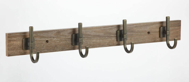 4-Hook Rail, Weathered Walnut, 27-in X5160