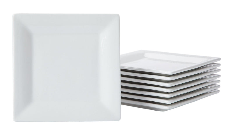 Stoneware Appetizer Plates, Square, 8-pk Q5545