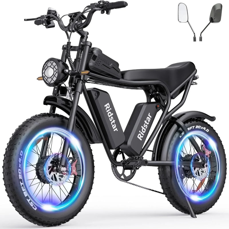 Electric Bike Q20, 2000W, 52V, 30-180 Miles All-Terrain Fat Tire E-Bike for Adults L618