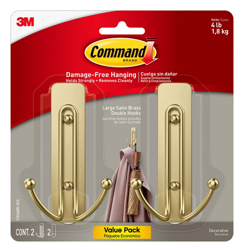 Large Satin Brass Hooks C5940