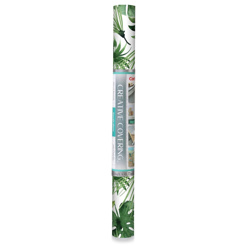 Con-Tact Removable Adhesive Shelf/Drawer Liner, Leaf Print, 18-in x 9-ft K9369