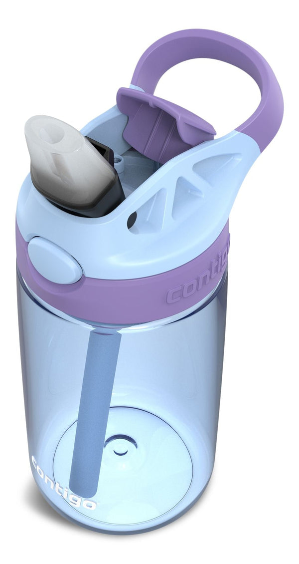 Aubrey Kids' Water Bottle, 14-oz, Periwinkle/Amethyst, with Lid & Straw O53