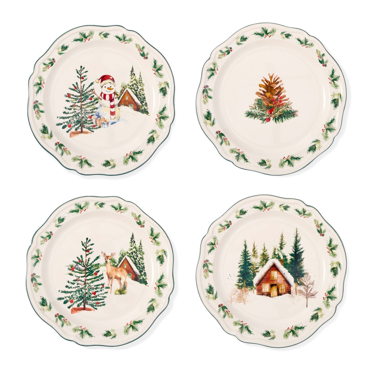 15-cm Winter Berry Appetizer Plates, 4-pk
