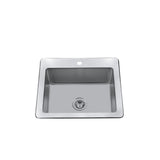 25-in Brushed Satin Stainless Steel Drop-in Sink