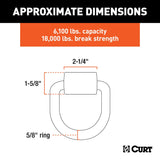 83750 3 x 3-in Weld-On Tie-Down D-Ring (6,100 lbs, Raw Steel)