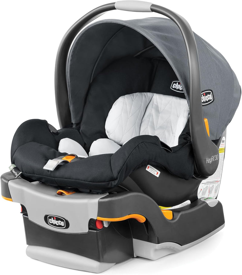 Infant Car Seat and Base, Rear-Facing Seat for 4-30 lbs., Includes Head and Body Support, Compatible with Strollers, Baby Travel Gear - Pewter/Grey U6807
