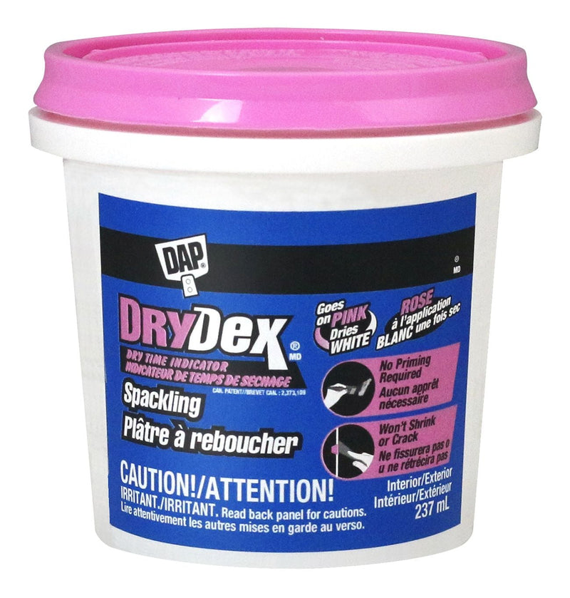 DryDex Spackling, Wall Hole/Crack Repair Filler with Dry Time Indicator, 237-mL B1025