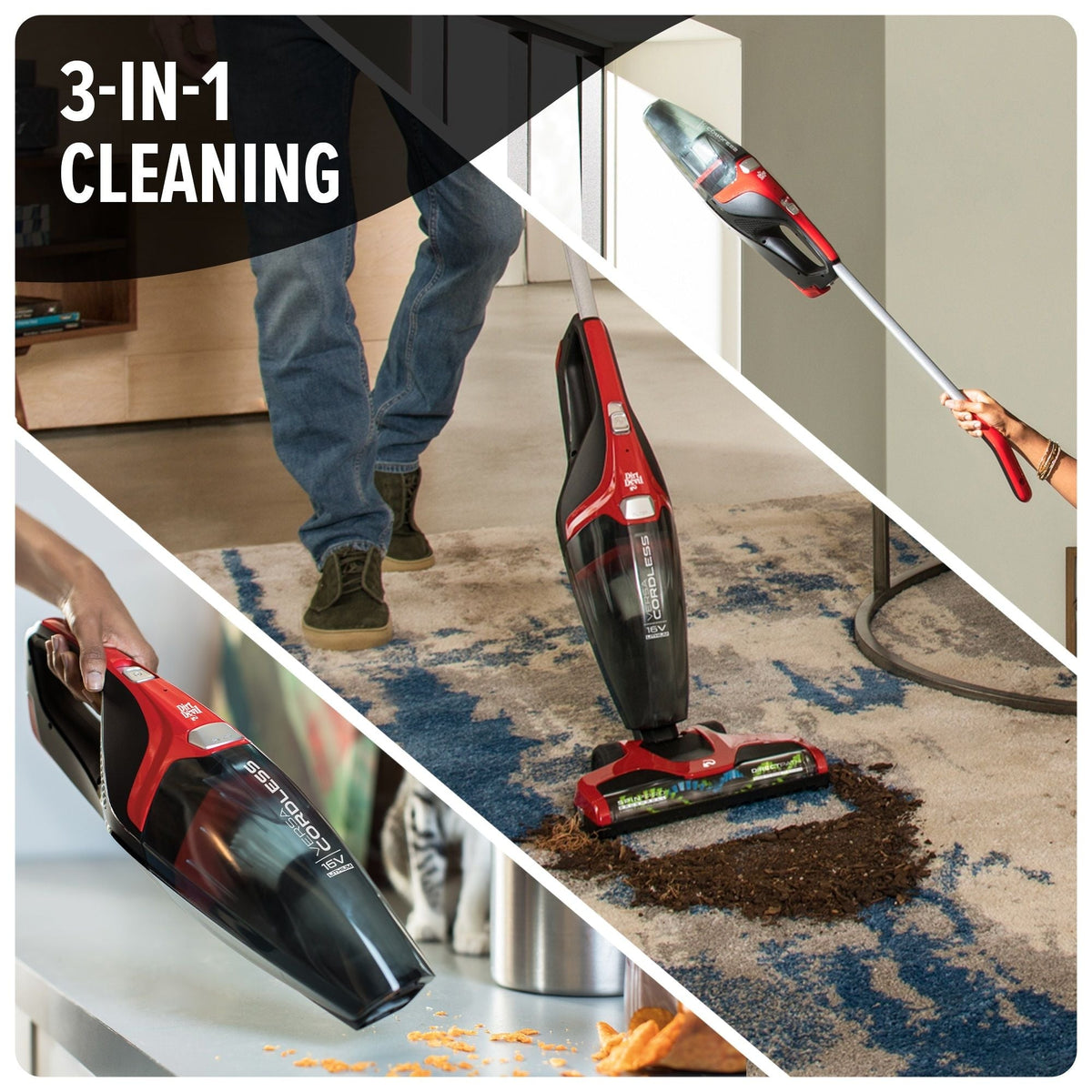 Versa Cordless Stick Vacuum, Lightweight, Red