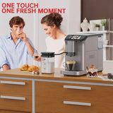 Full Automatic Espresso Machine with Built-In Grinder Milk Frother - FTF Touchscreen Coffee Maker for Latte/Cappuccino, 20 Bar Pressur 1.5L Water...