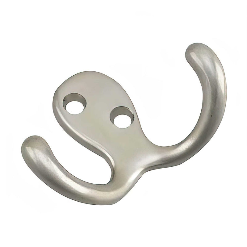 Double Wardrobe Hook, Brushed Nickel, 4pk N6849