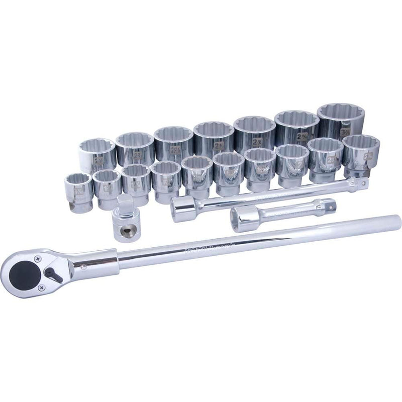 1-in Drive 12 Point Standard Socket & Attachment Set, SAE, 21-pk E4072