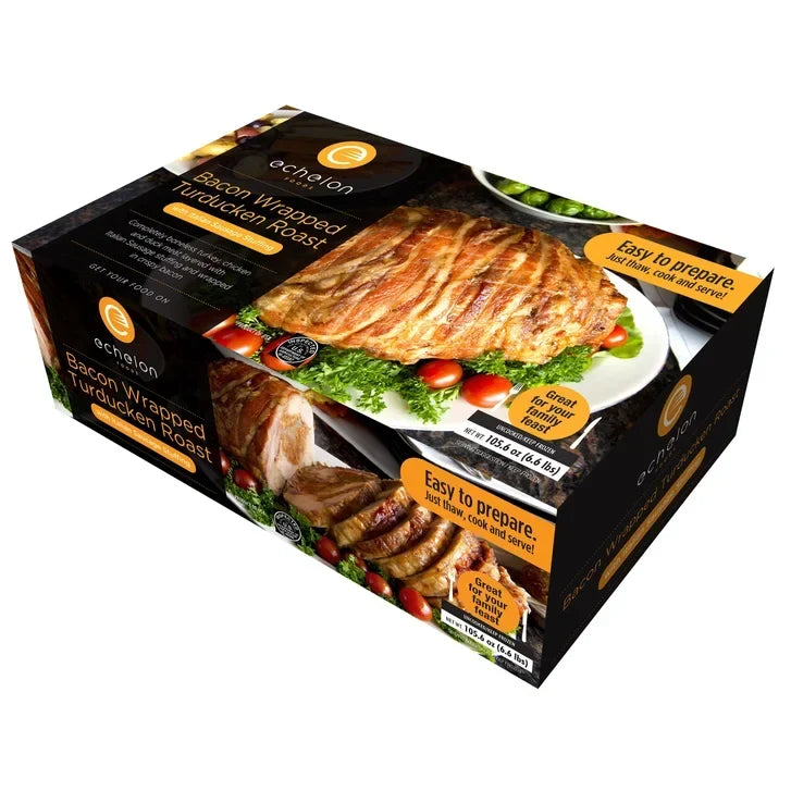 Echelon Foods Bacon-Wrapped Turducken Roast with Italian Sausage Stuffing 3 kg (6.6 lb)