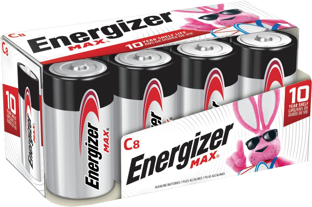 Max C Batteries, Long Lasting, All Purpose, Alkaline, 8-pk
