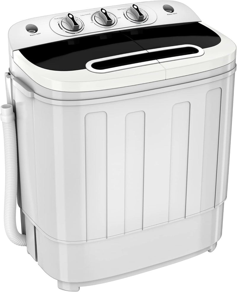 Portable mini double-burner washing machine, capacity 13 pounds, equipped with a spin dryer, a compact clothes washing machine, a lightweight small-sized washing machine, suitable for families, apartments, dormitory rooms, and campers. G826