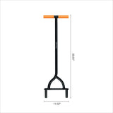 Heavy-Duty Two-Prong Extended Reach Steel Coring Aerator with T-Handle, 38-in