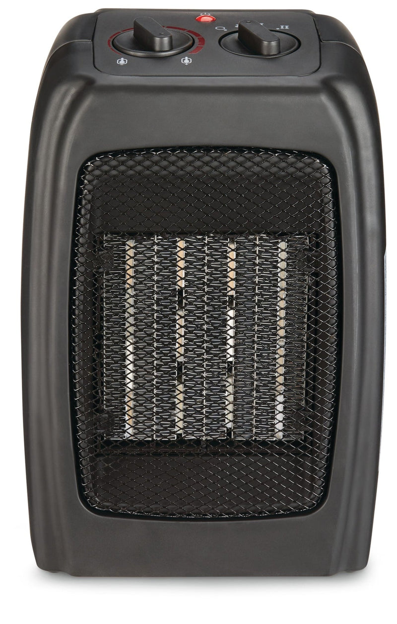 Portable Ceramic Space Heater withThermostat, 1500W, Black E9847