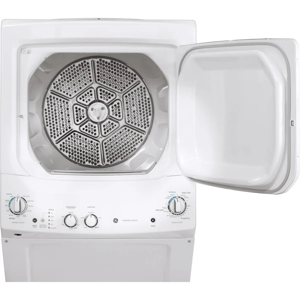 GE 27 in. Electric White 4.4 cu. ft. (I.E.C) Washer and 5.9 cu. ft. Dryer Laundry Centre