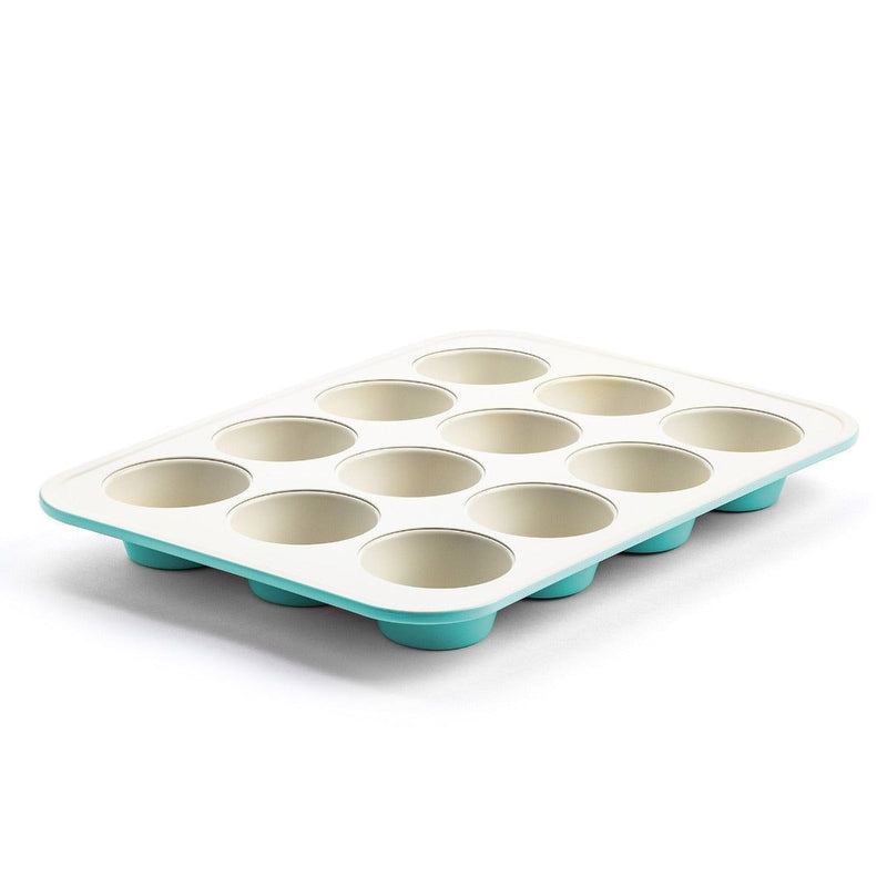 Teal Ceramic Non-Stick Muffin Pan, 12-Cup U9172