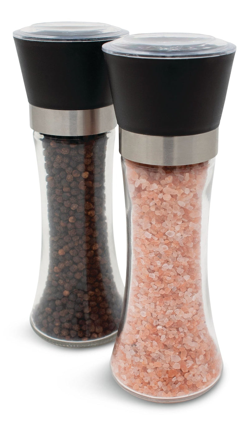 Glass Salt & Pepper Grinder Mill Set, Pre-Filled, 7.5-in, 2-pc N6028