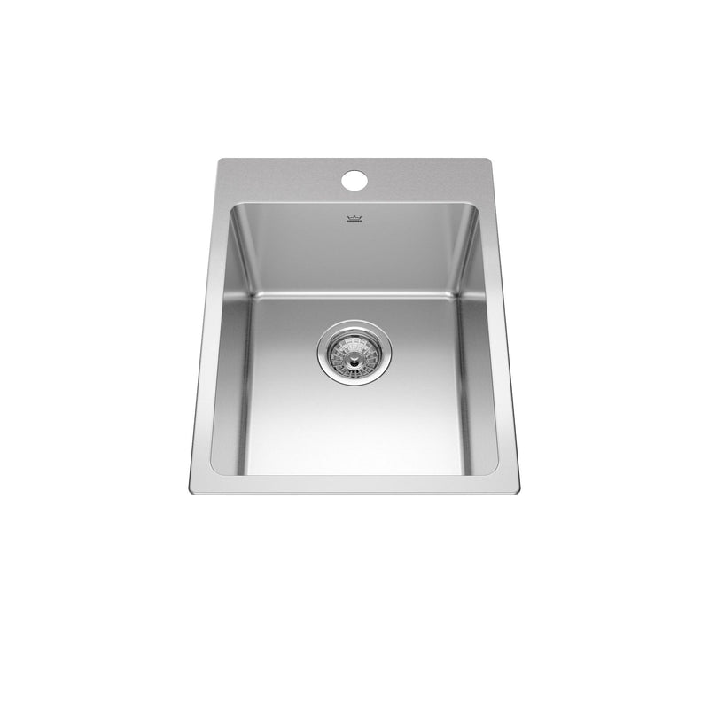 Brookmore Drop in Single Bowl 1-Hole Kitchen Sink, 15.9-in x 20.9-in x 9-in, Stainless Steel C1290