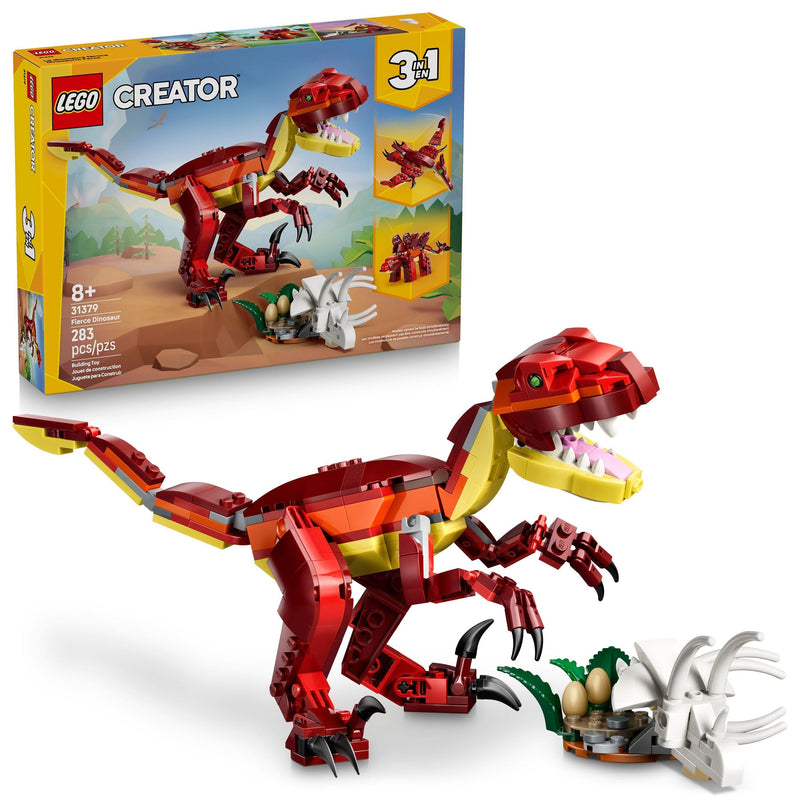 Creator 3-in-1 Fierce Dinosaur Toy Building Set - 31379, 283-pcs, Ages 8+ S4229