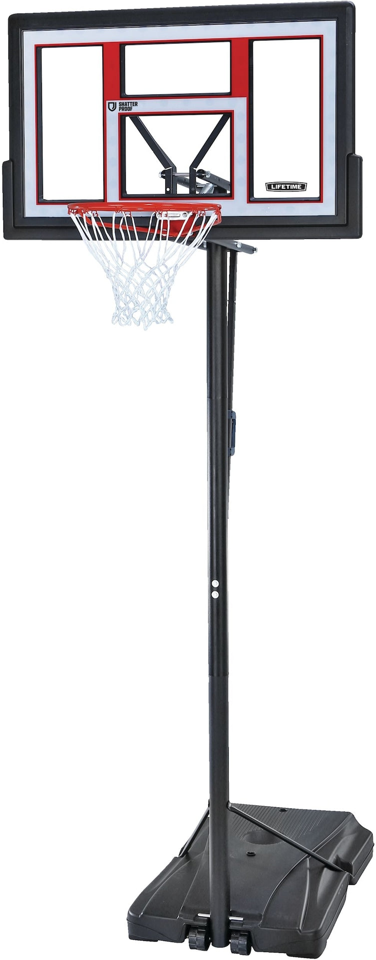 Portable Adjustable Basketball Backboard, Hoop & Net System, 50-in