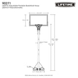 Portable Adjustable Basketball Backboard, Hoop & Net System, 50-in